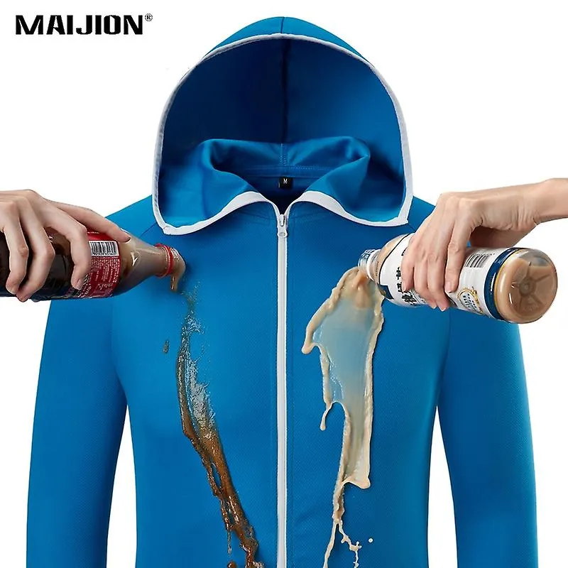 Men Waterproof Hiking Jackets Hydrophobic Clothing Outdoor Breathable Camping Fishing Hooded Jackets Quick Dry Anti-uv Skin Coat