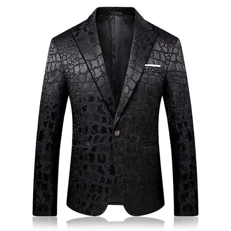 Men's Embroidered Suit Jackets Stylish Lapel Tuxedo Blazers