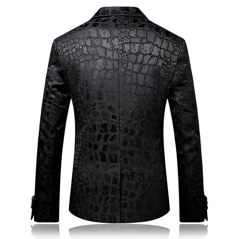 Men's Embroidered Suit Jackets Stylish Lapel Tuxedo Blazers