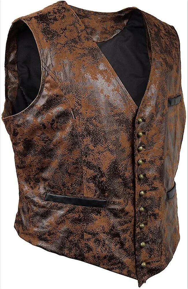 Mens Casual Vintage Leather Vest Suede Vest