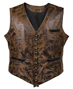 Mens Casual Vintage Leather Vest Suede Vest