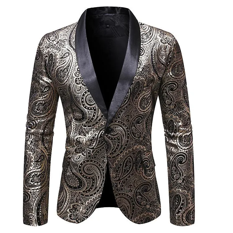 Mens Floral Tuxedo Jackets One Button Stylish Dinner Wedding Party Dress