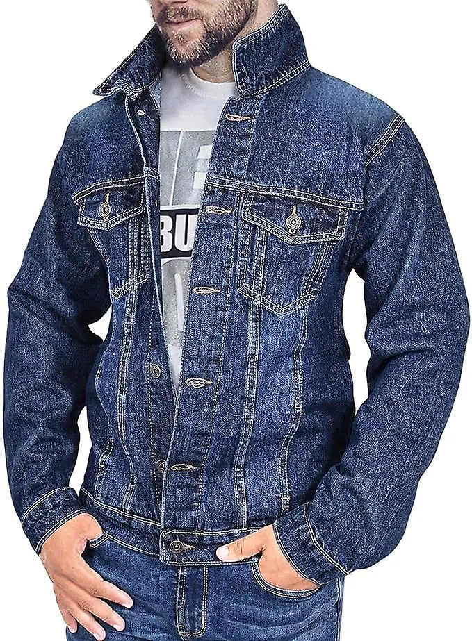 Mens Jacket Fashion Denim Jacket Jeans Long Sleeves Coat For Mens