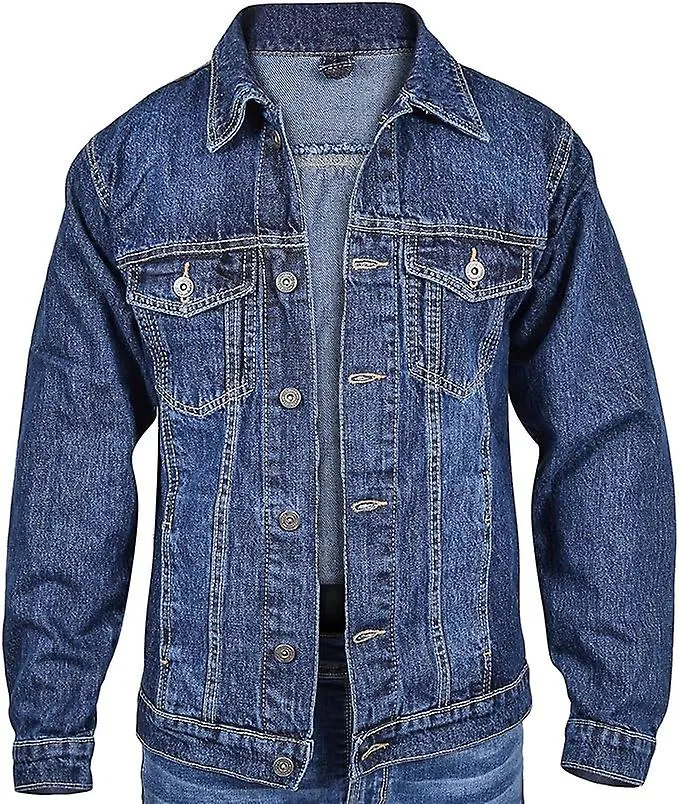 Mens Jacket Fashion Denim Jacket Jeans Long Sleeves Coat For Mens