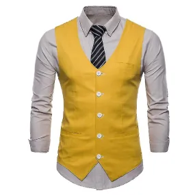 Mens Suit Vest Thin Four Seasons Casual Suit Vest 9 Colors Available