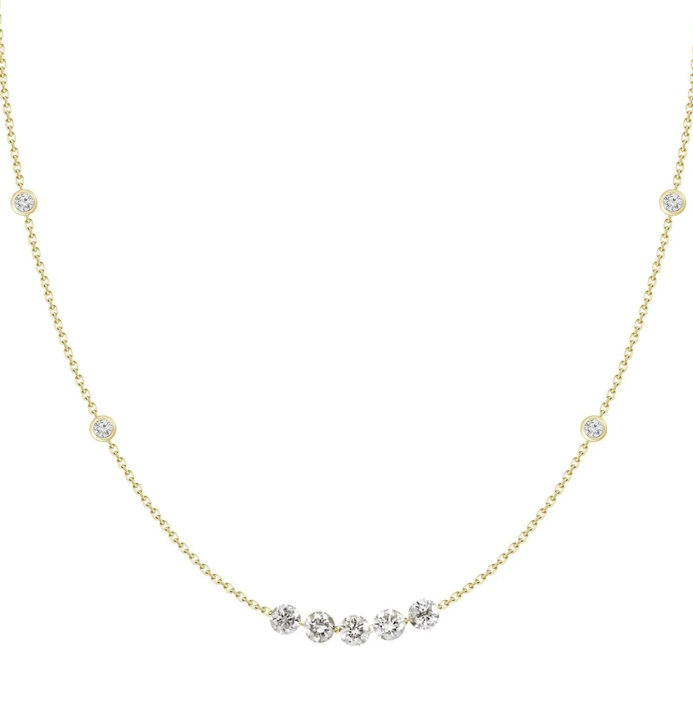 Mila Floating & Bezel Diamond Necklace