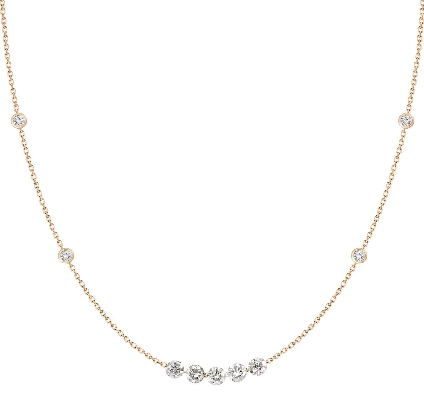 Mila Floating & Bezel Diamond Necklace