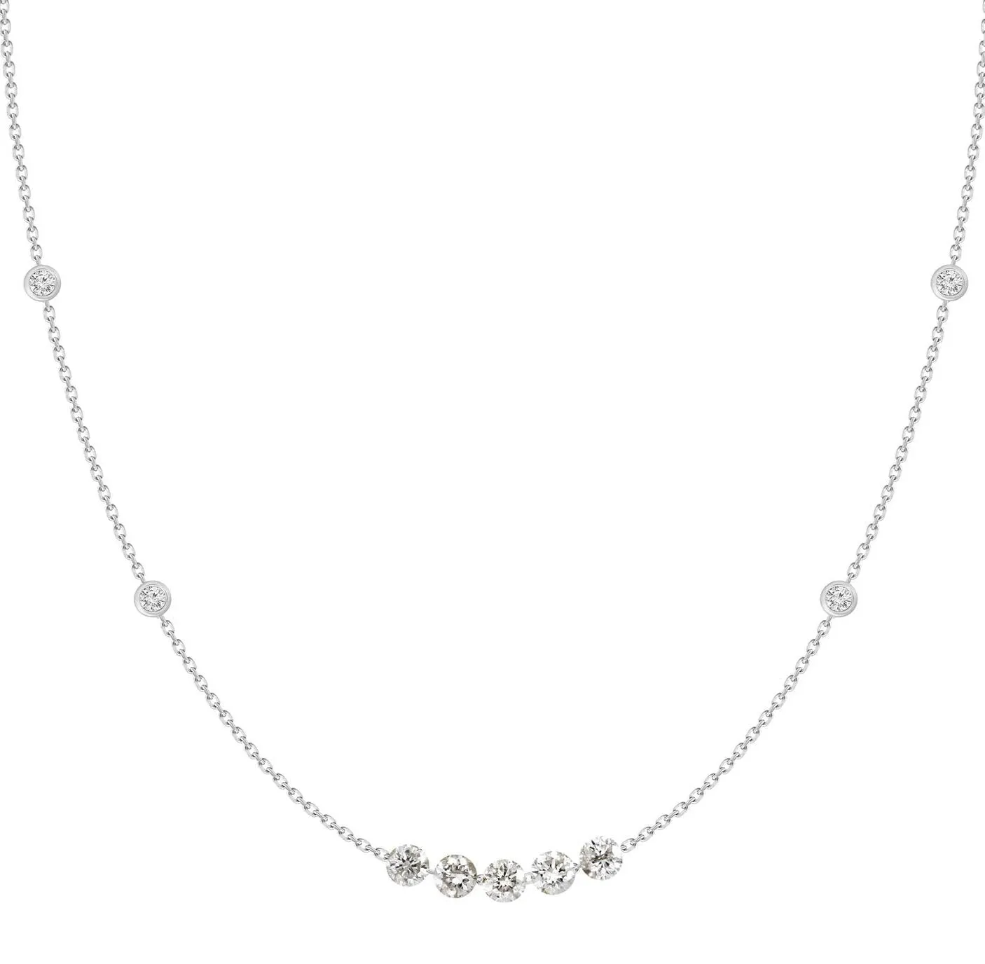 Mila Floating & Bezel Diamond Necklace