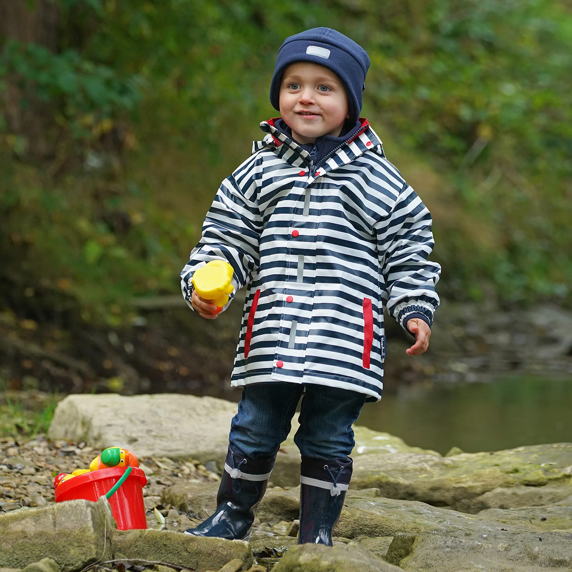 Navy Blue Fire Truck Rain Boots