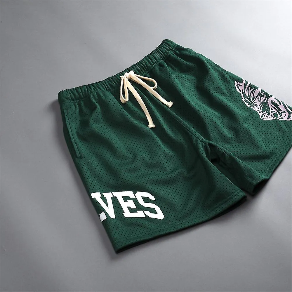 New Street Fashion Men's Summer Mesh Breathable Shorts Casual Clothing Fitness Jogging Workout Men Gym Green Sports Shorts