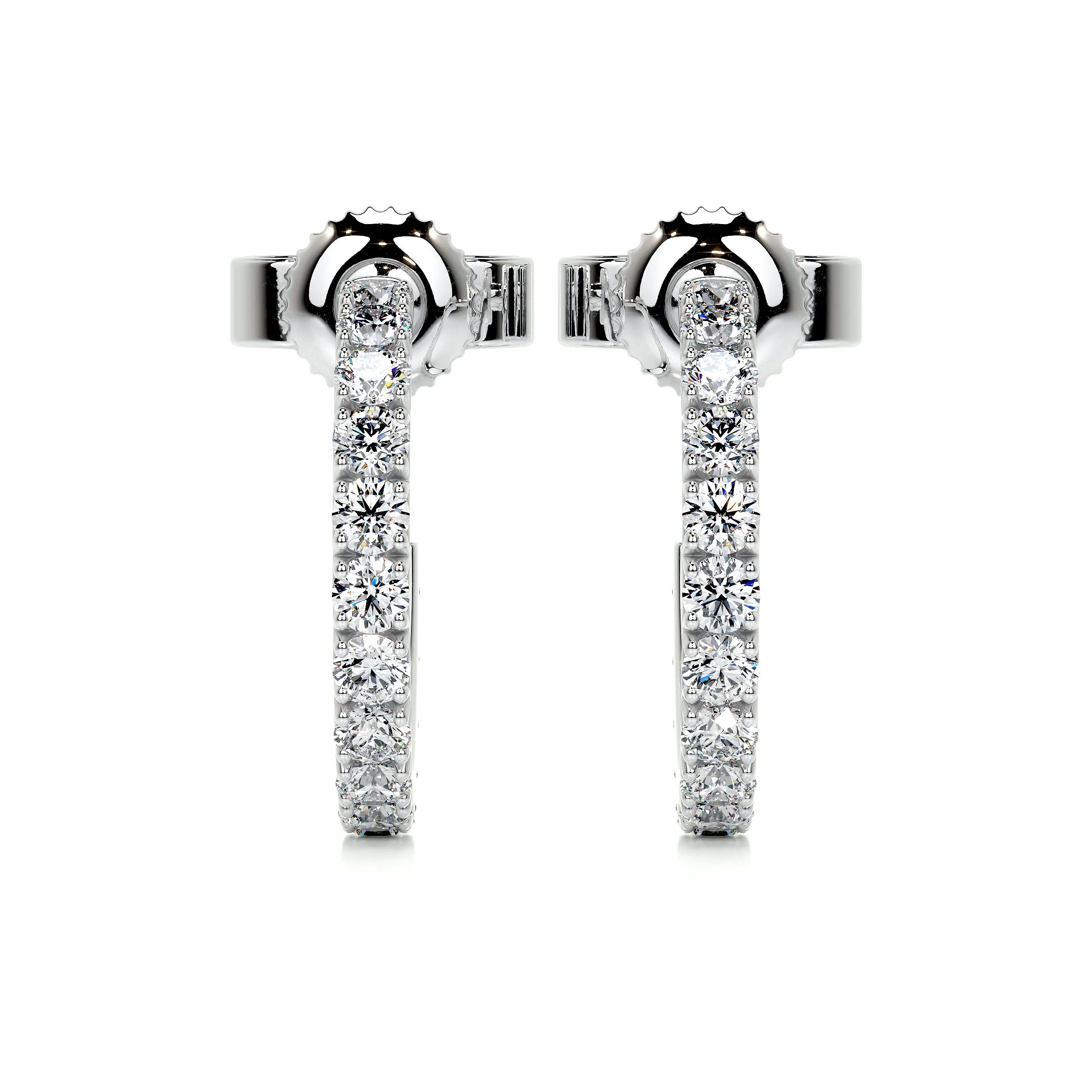 Nicole Diamond Earrings   (3 Carat) -14K White Gold