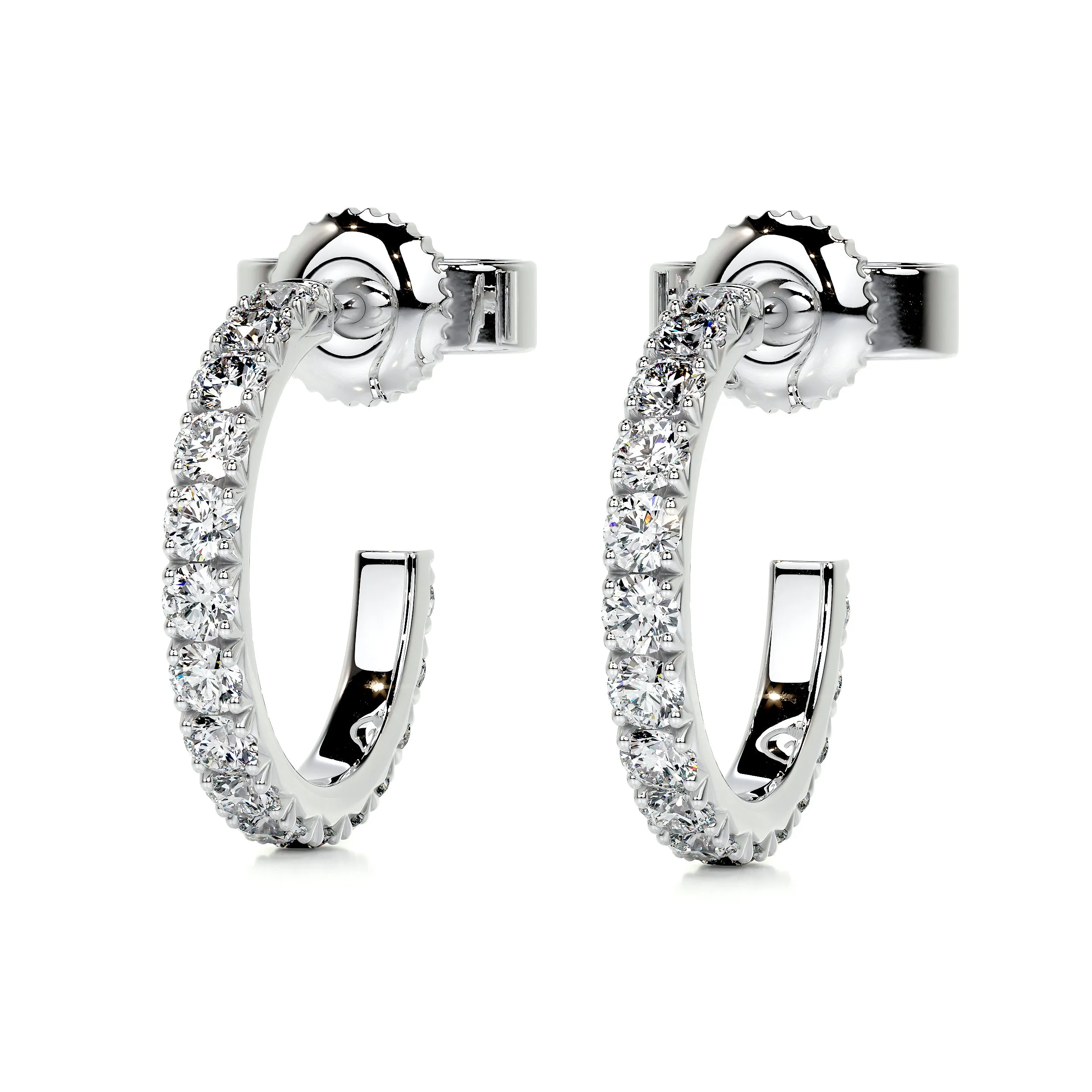 Nicole Diamond Earrings   (3 Carat) -14K White Gold