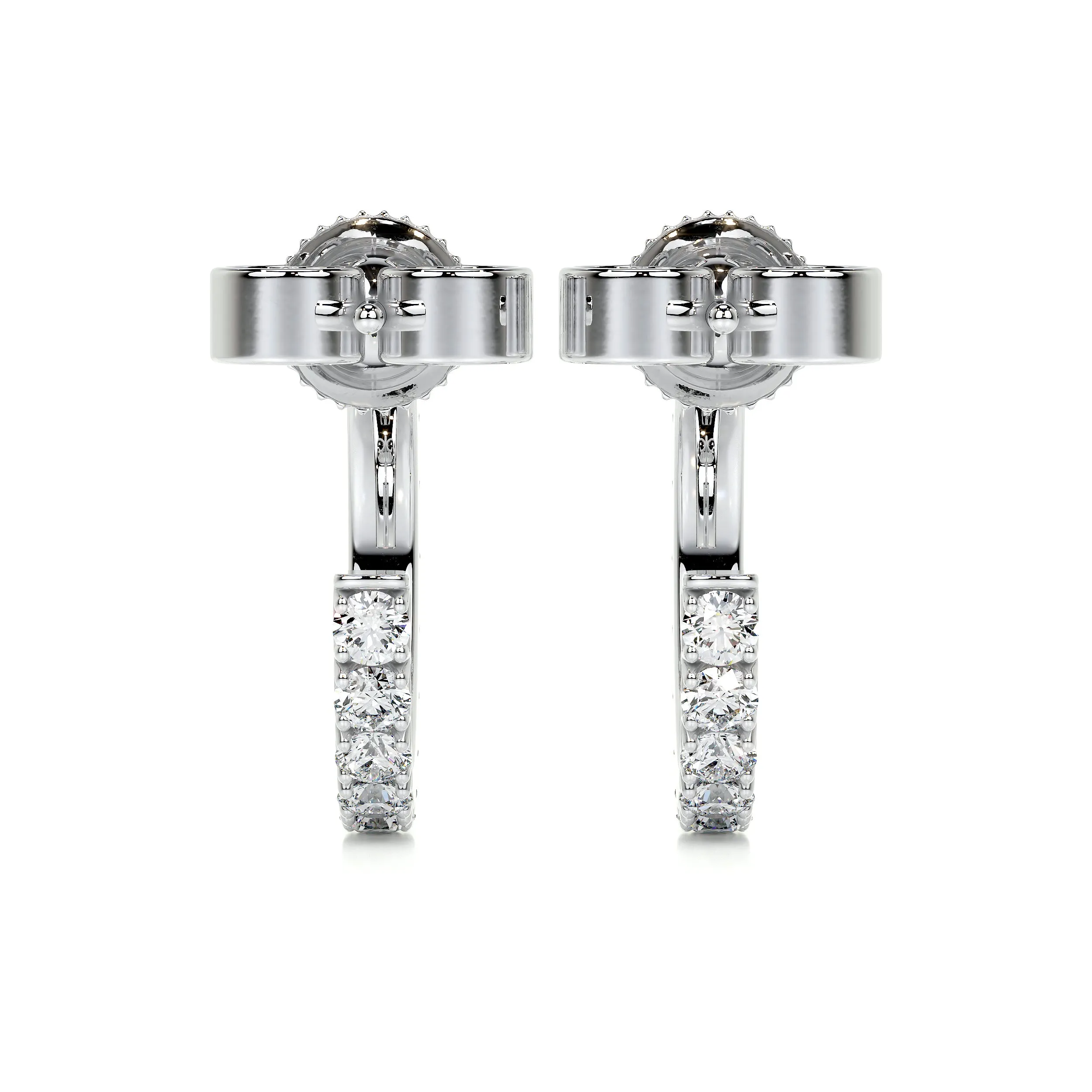 Nicole Diamond Earrings   (3 Carat) -14K White Gold