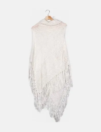 NoName Poncho blanco punto