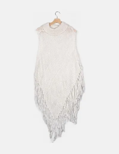 NoName Poncho blanco punto