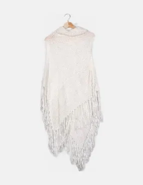 NoName Poncho blanco punto