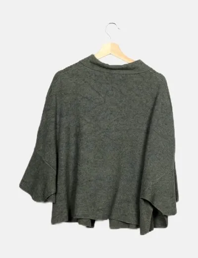 NoName Poncho de punto verde