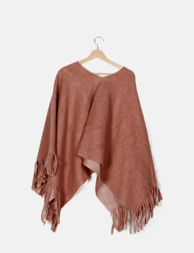 NoName Poncho desflecado rosa