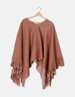 NoName Poncho desflecado rosa