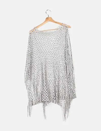 NoName Poncho gris glitter