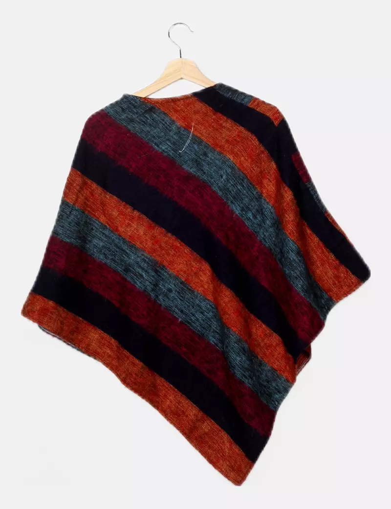 NoName Poncho multicolor estampado