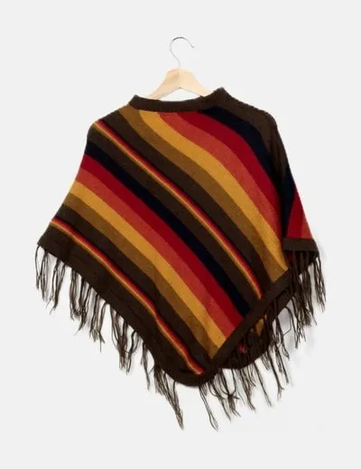 NoName Poncho multicolor flecos