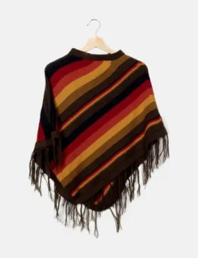 NoName Poncho multicolor flecos