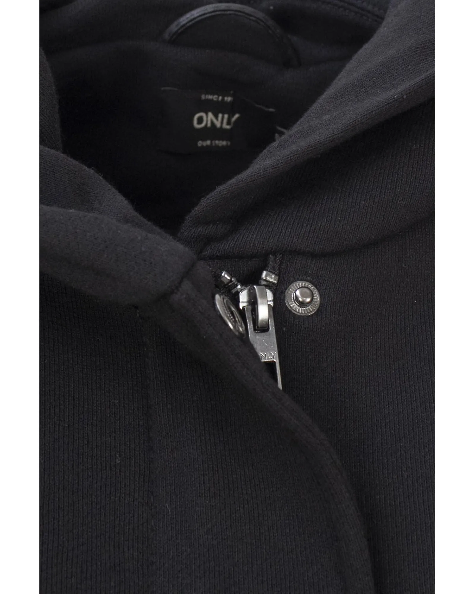 Only Black Zip-Up Hooded Coat