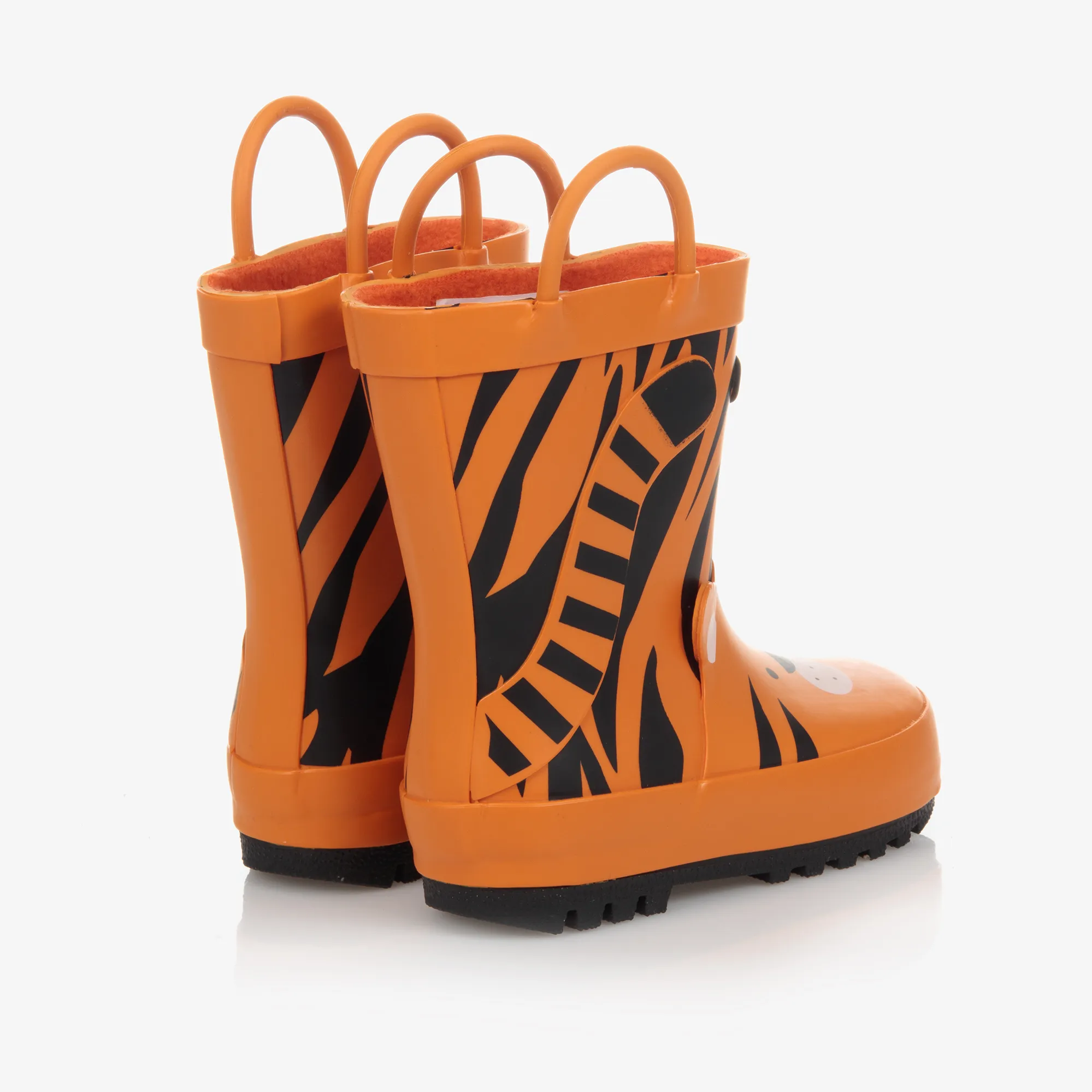 Orange Tiger Rain Boots