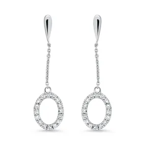 Oval Shape Dangle Diamond Earrings