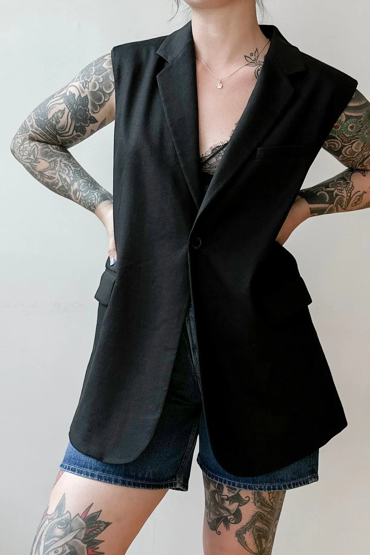 Oversized Vest in Black