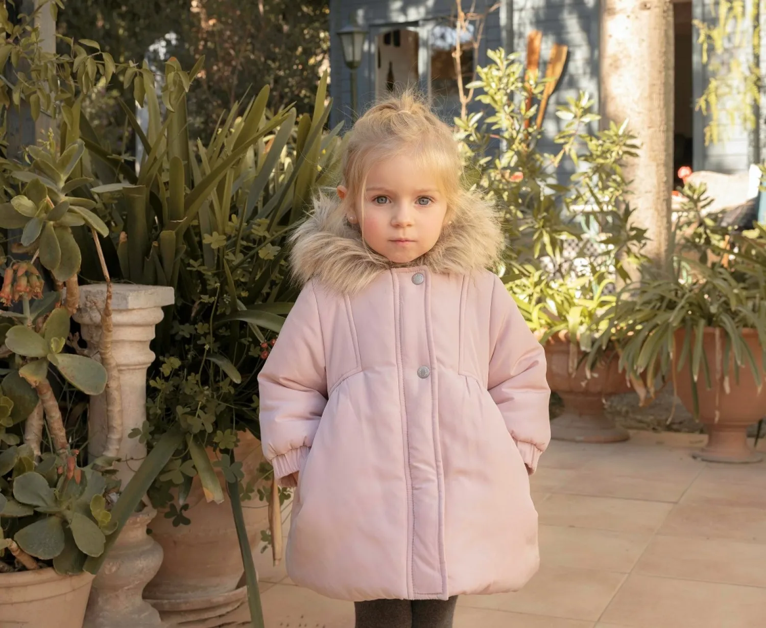 Pale pink coat for girls. Novelty