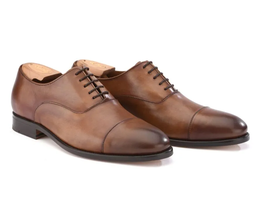 Patina Cognac Men's Oxford shoes - Leather outsole - WINFORD