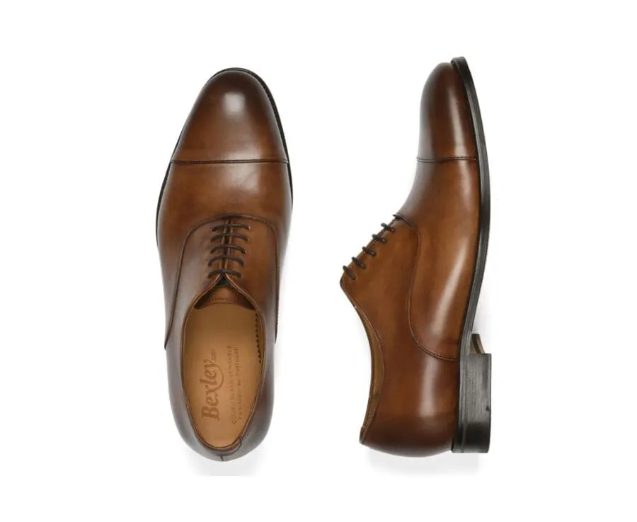 Patina Cognac Men's Oxford shoes - Leather outsole - WINFORD