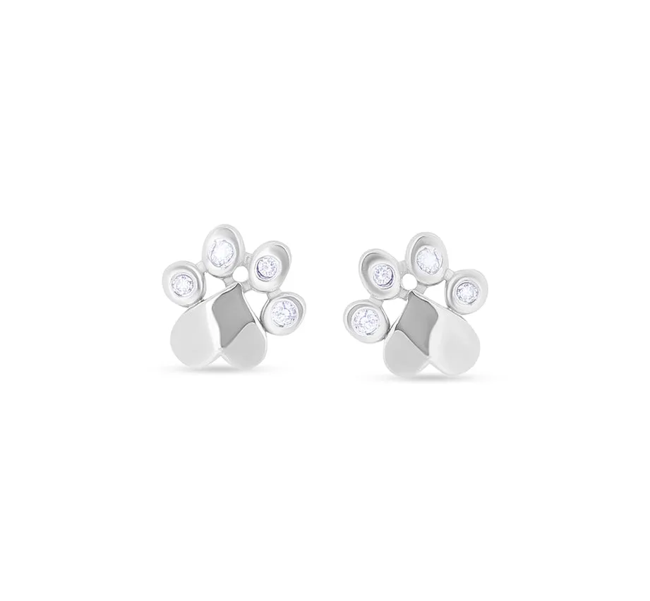 Paw Heart Diamond Studs