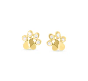 Paw Heart Diamond Studs