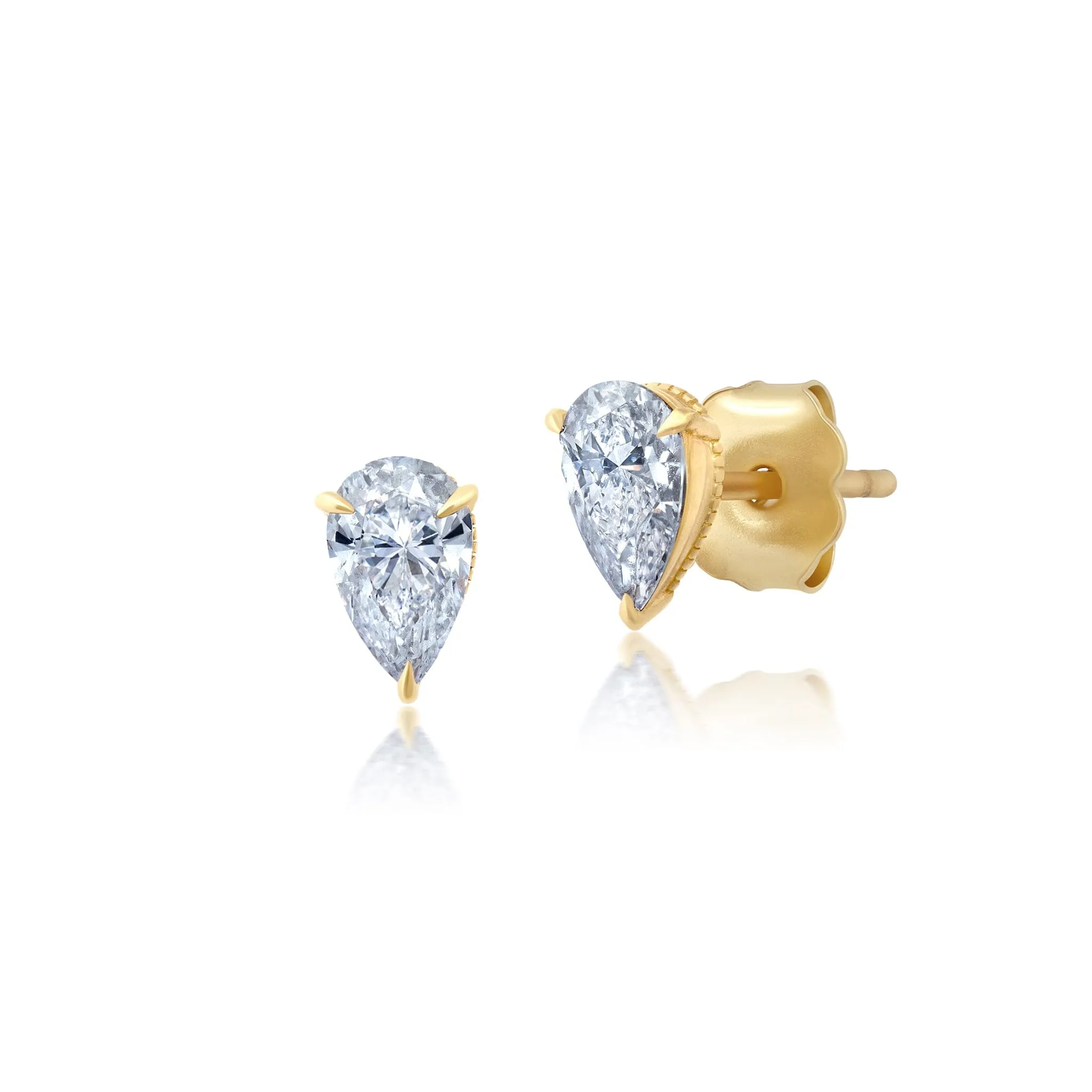 Pear Cut Diamond Studs