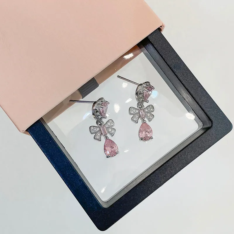 Pink Heart Diamond Earrings | Kimi: Buy Now at Best Price!