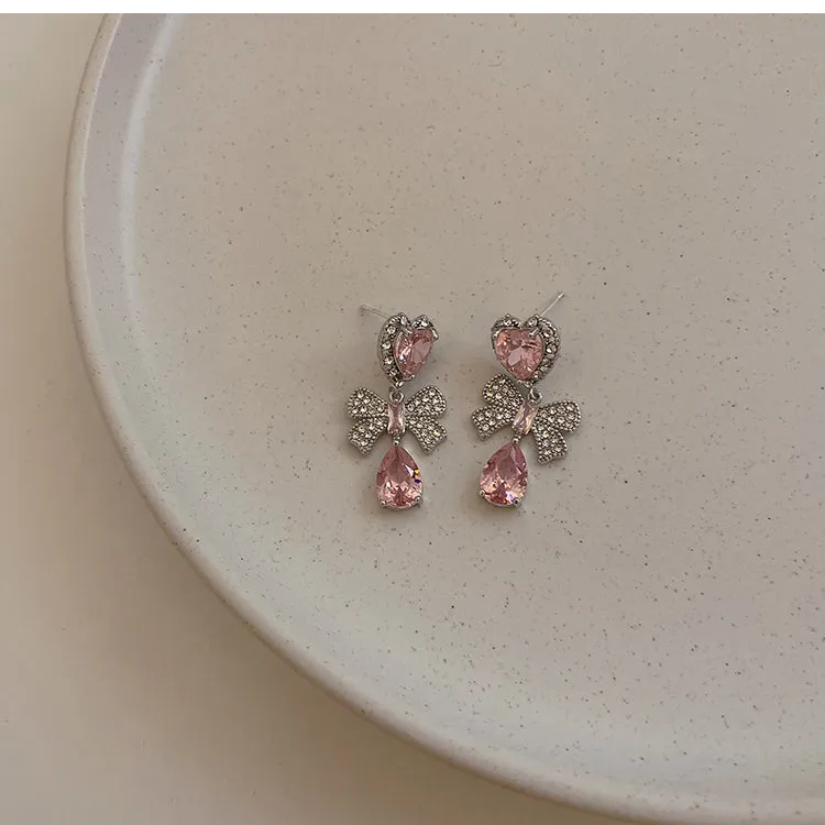 Pink Heart Diamond Earrings | Kimi: Buy Now at Best Price!