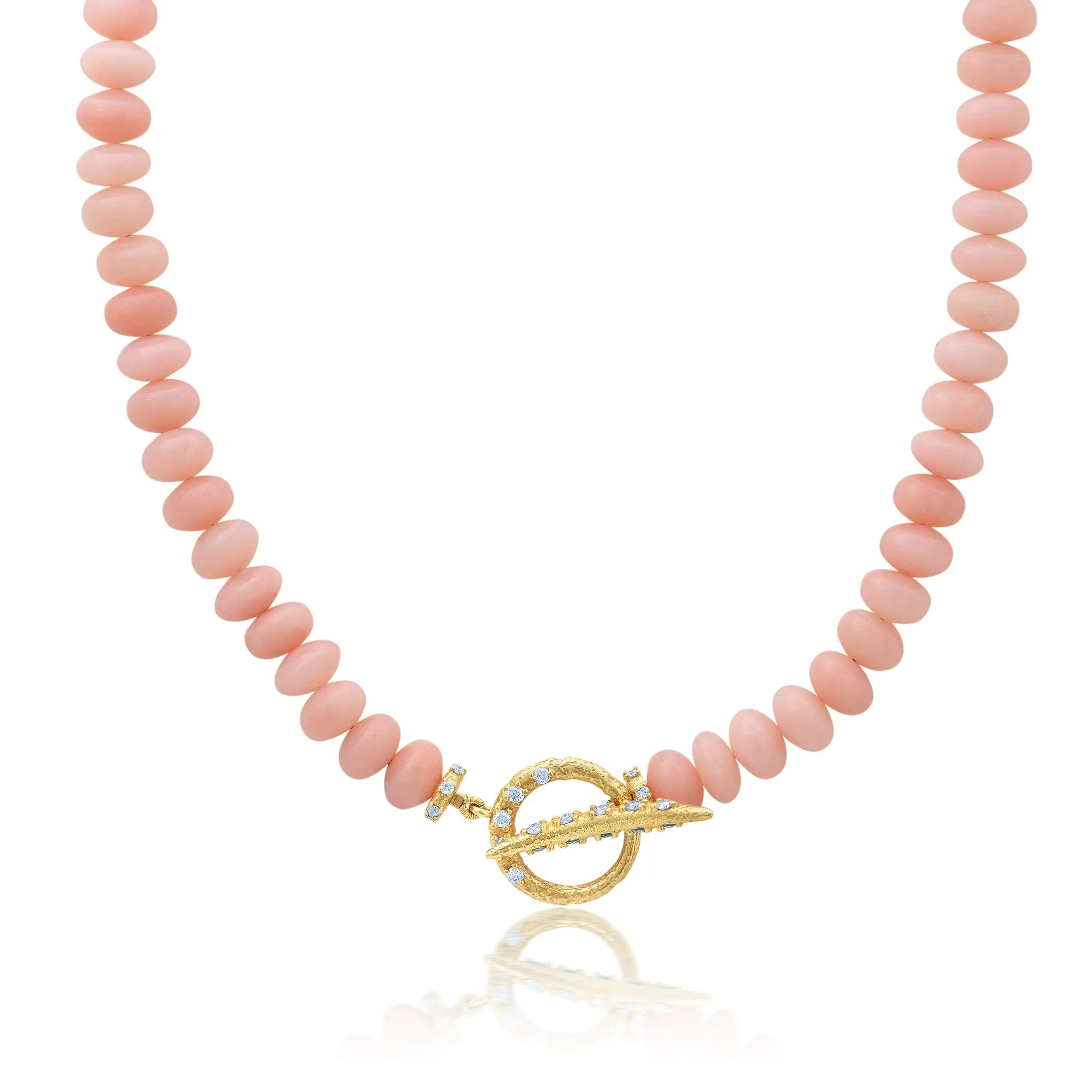 Pink Opal + Diamond Necklace