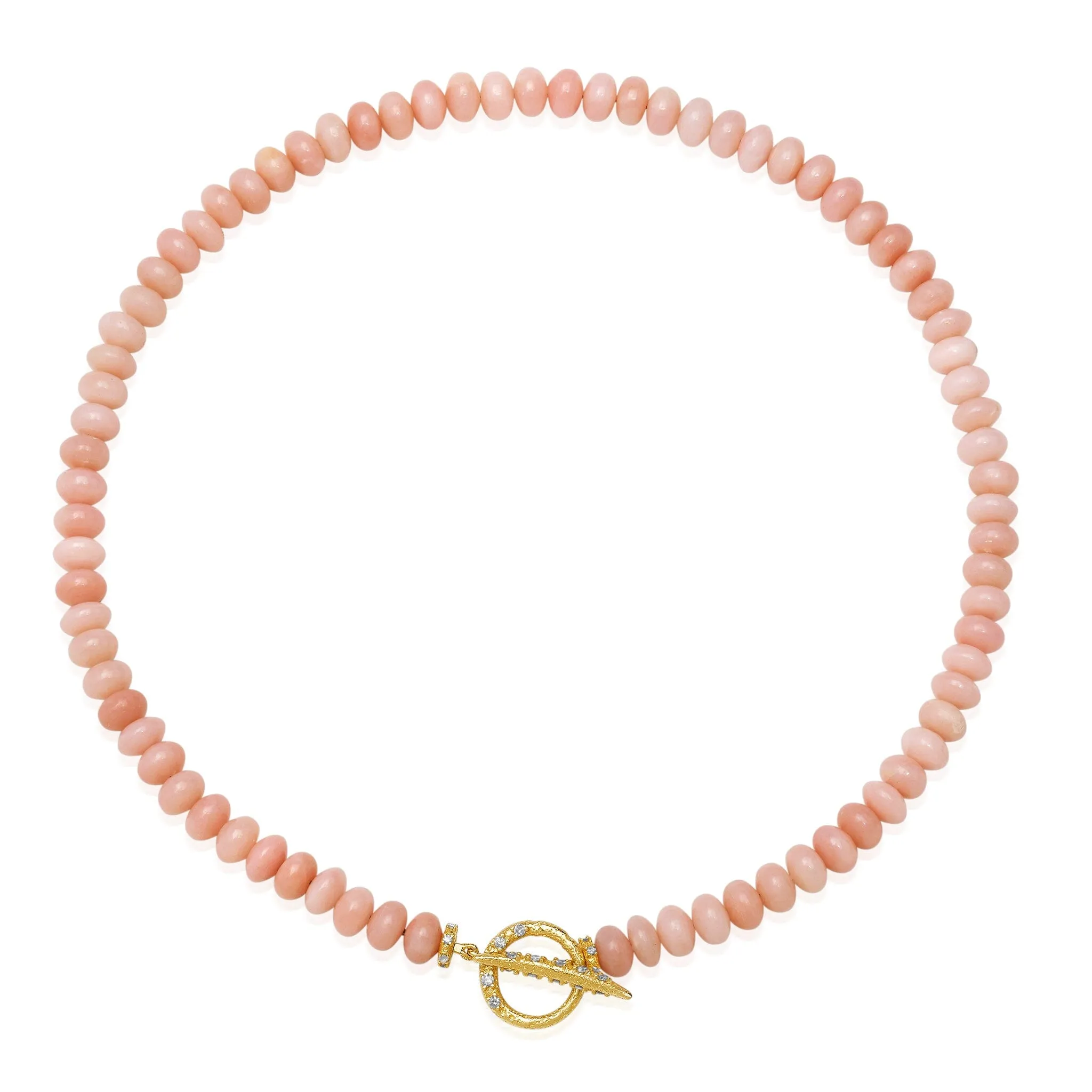 Pink Opal + Diamond Necklace