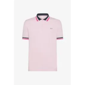 Polo con righe uomo Rosa