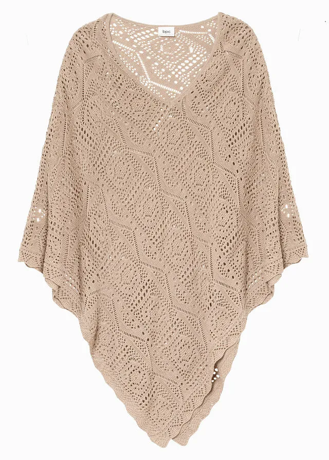 Poncho Beige almendra