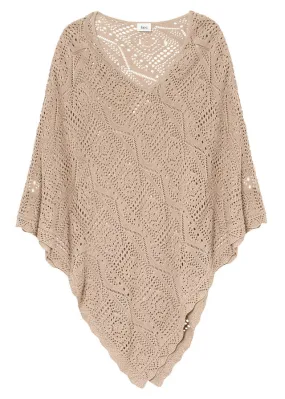 Poncho Beige almendra