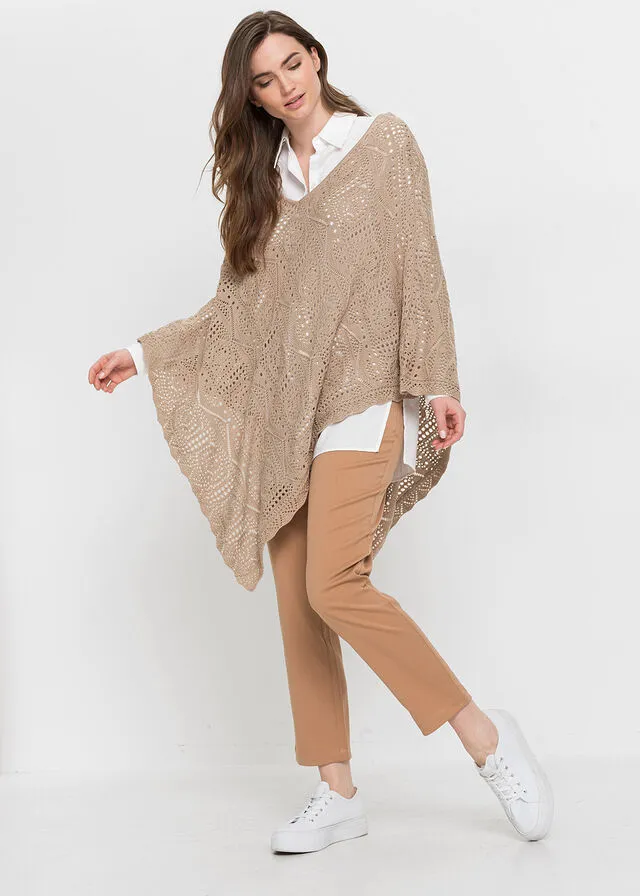 Poncho Beige almendra