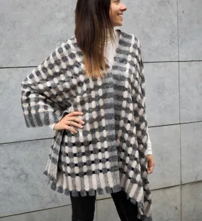 Poncho troquelado bicolor