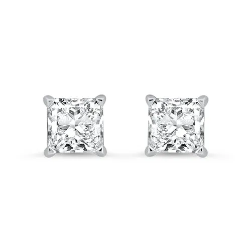 Princess Cut Diamond Studs