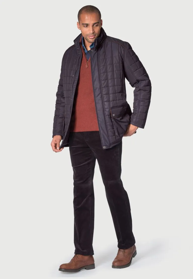 Roch Navy Quilted Coat