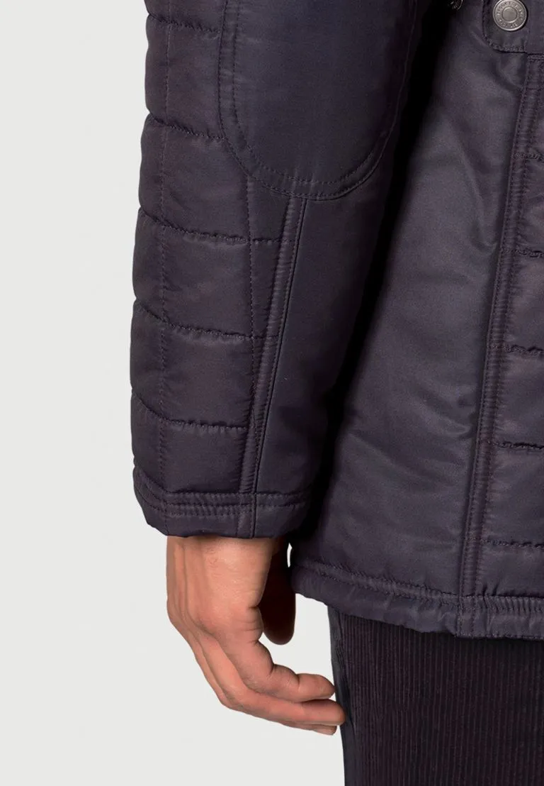 Roch Navy Quilted Coat