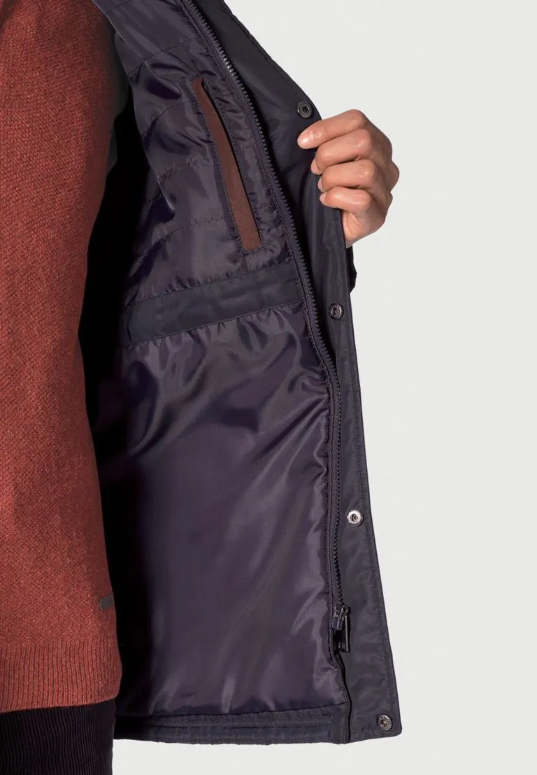 Roch Navy Quilted Coat